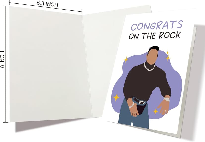 Nchigedy The Rock Engagement Card, Funny Engagement Gift for Friends, Wedding Congratulations Card, Dwayne Johnson Cards