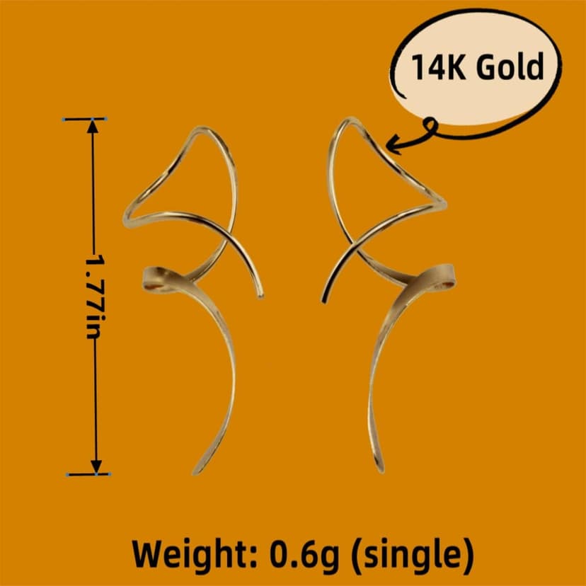 Earrings for Women Spiral threader earrings hand bent dangle earrings for women，suitable for gift giving, perfect for your birthday party, Christmas, gift giving.