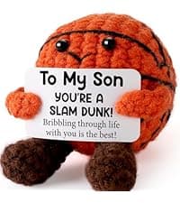 Basketball Coach Appreciation Gift - Thank You Gifts for Basketball Coach, Cool Handmade Crochet Basketball Present for Retirement Birthday Christmas - Thank You for Helping me Grow