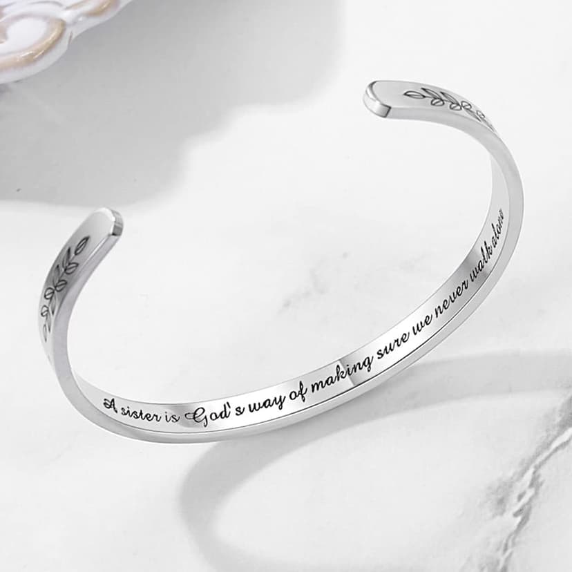 TONY & SANDY Cuff Bracelets for Women Teen Girls Best Friend Sister Mom Daughter Granddaughter Cousin Personalized Birthday Mother's Day Christmas Easter Gifts for Teens Girls Women Jewelry