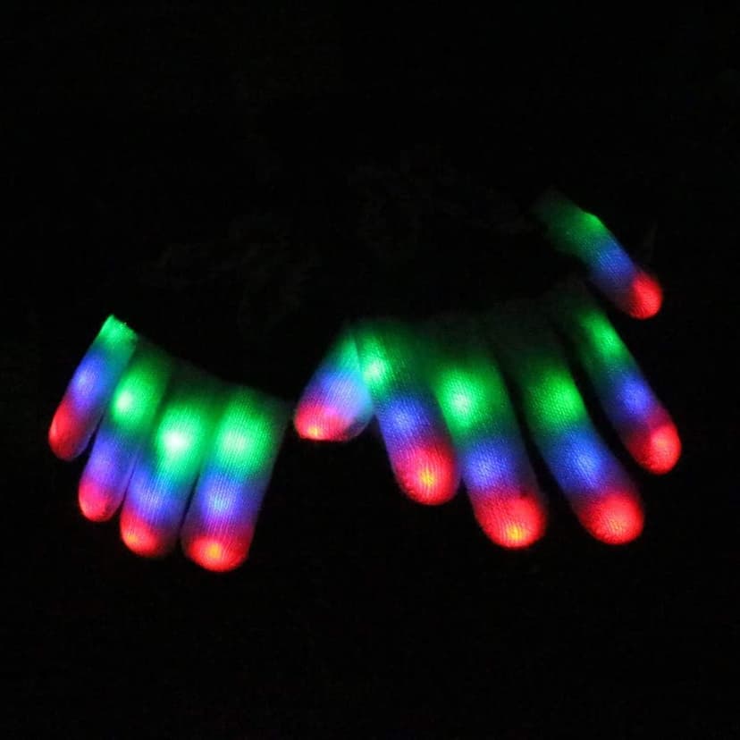 Luwint LED Light Up Rave Gloves for Adults & Teens, Flashing Party Accessories Gift Ideas​ for Halloween Christmas Dance