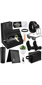 Skylety 13 Pcs Birthday Gifts Baskets for Men Gift for Men Birthday Gift Box 16 oz Tumblers Wallet Toiletry Bag Belt Sock Bottle Opener Bracelet Glasses Keychain for Dad Boyfriend Husband