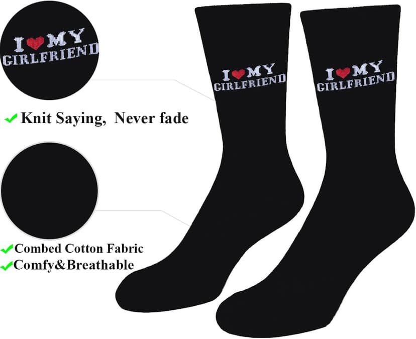 Gift for Boyfriend I Love My Girlfriend Socks Christmas Anniversary Valentines Gift for Boyfriend Socks Gift for Him