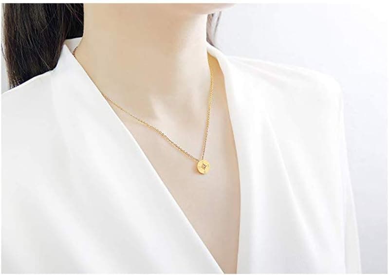 Baydurcan Friendship Anchor Compass Necklace Good Luck Elephant Pendant Chain Necklace with Message Card Gift Card