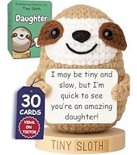 Dog Mom Gifts for Women - Positive Crochet Animal with 30 Cute Signs for Dog Moms, Unique Birthday Gift for Pet Lovers, Funny Present for Birthday, Christmas, Mothers Day - Funny Furr Mama Gifts