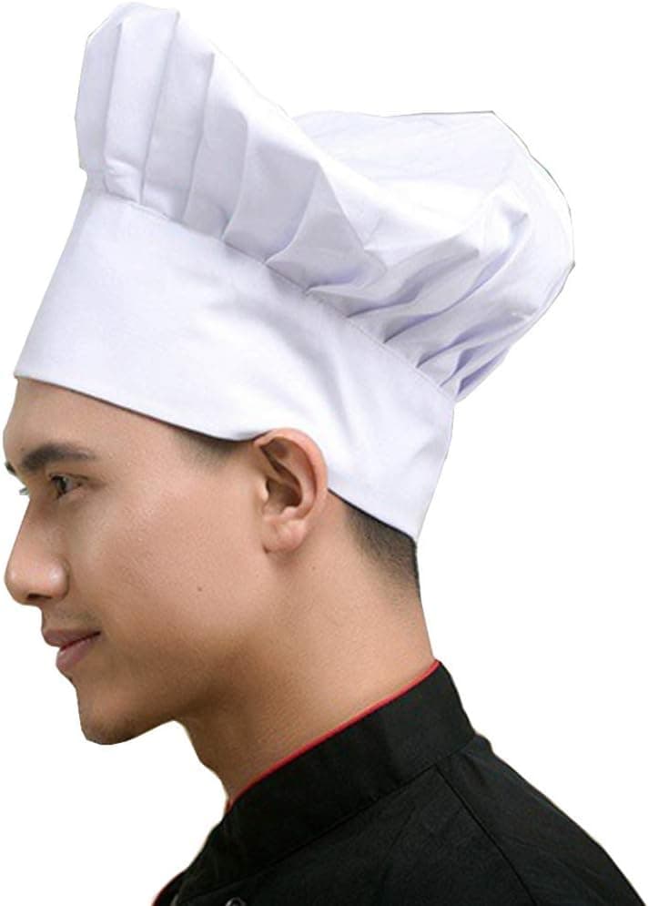 Hyzrz Chef Hat Adult Adjustable Elastic Baker Kitchen Cooking Chef Cap for Adult/Kids