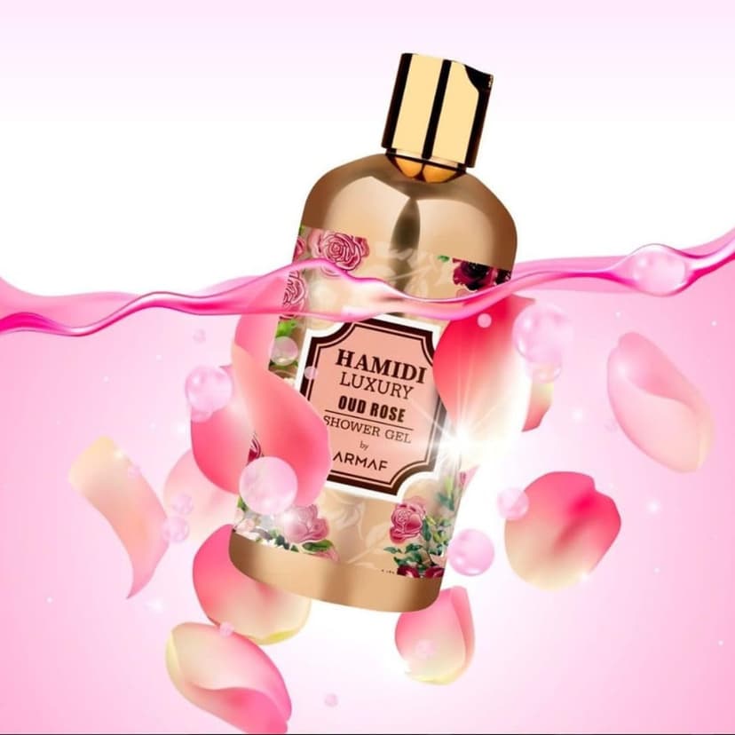 Hamidi Luxury Oud Rose Shower Gel for Women 500ML (16.9 OZ) | Ultra Moisturizing & Skin Nourishing Formula Premium Womens Body Wash For Soft, Hydrated & Revitalized Skin Deep Moisturizing Body Wash