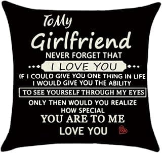 Girlfriend Valentines Day Gifts for Her Gf Girlfriend I Love You Pillow Case Gifts for Her Girlfriend Anniversary Birthday Gifts for Gf Girlfriend Black Pillowcase for Women Gf 18x18 Pillow Cover Gift