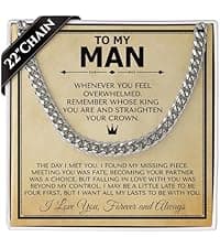 To My Man Steel Cuban Necklace - Meaningful & Romantic Gift