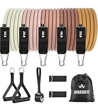 WHATAFIT Resistance Bands, Exercise Bands，Resistance Bands for Working Out, Work Out Bands with Handles for Men and Women Fitness, Strength Training Home Gym Equipment