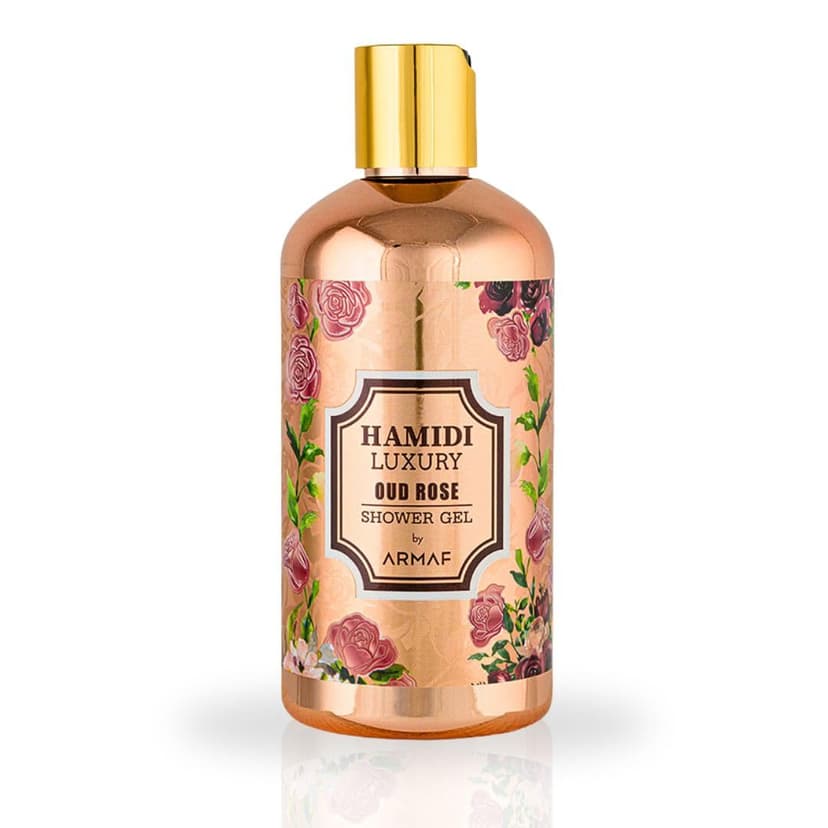 Hamidi Luxury Oud Rose Shower Gel for Women 500ML (16.9 OZ) | Ultra Moisturizing & Skin Nourishing Formula Premium Womens Body Wash For Soft, Hydrated & Revitalized Skin Deep Moisturizing Body Wash