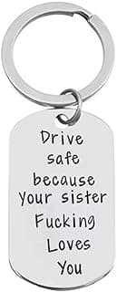 CINDYHE Drive Safe I Love You Keychain for Brother Sister Best friend Keychain Gift