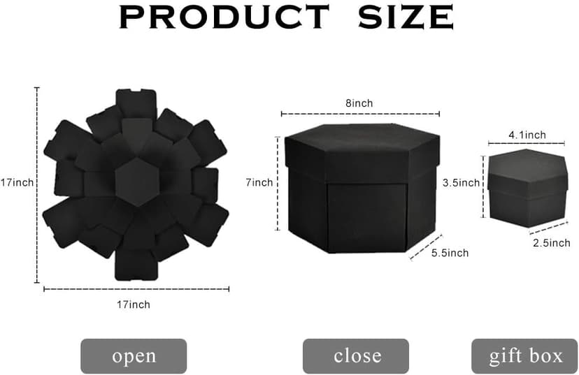 RECUTMS Explosion Box DIY Scrapbooking Set Handmade Photo Album Mothers Day Gifts,Gift Box with 6 Faces for Christmas Gift Wedding Memory Book (6 Sides)