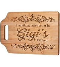 AceThrills Grandma Gifts for Grandma Birthday Gifts from Grandkids for Christmas, Mother's Day - Engraved Bamboo Cutting Board 12.3"L x 8.7"W x 0.4"Th (Everything Tastes Better)