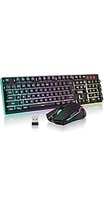 RedThunder 60% Wireless Gaming Keyboard & Mouse Combo with Rechargeable Battery, Ultra-Compact Small RGB Mechanical Feel Keyboard, Ergonomic Lightweight Honeycomb Optical Mouse for Gaming/Business