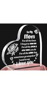 Gifts for Boyfriend, Men, Husband, I Love You Romantic Birthday Anniversary Retirement Gift - Heart Shaped Acrylic Block Paper Weights for Him Idea