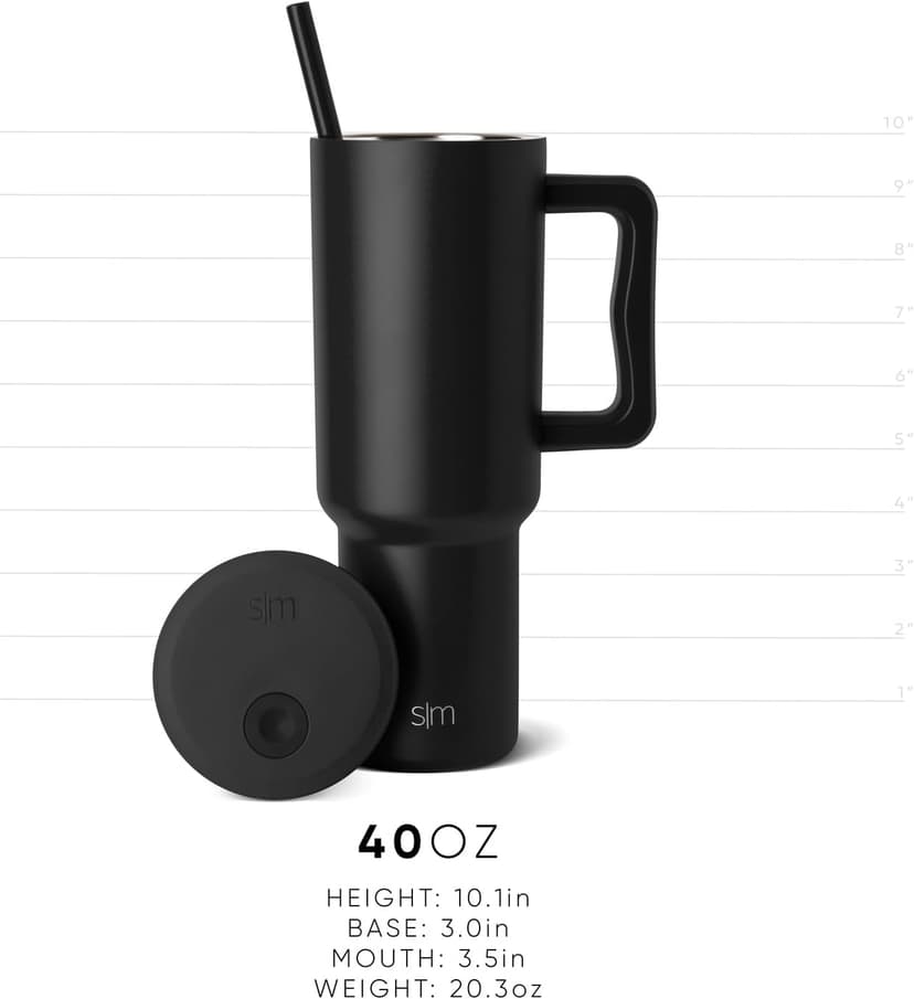 Simple Modern Disney 40 oz Tumbler with Handle and Straw Lid | Insulated Reusable Stainless Steel Water Bottle Travel Mug | Gifts for Women Men Him Her | Trek Collection | 40oz | Iconic Mickey