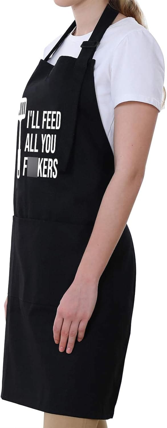 Miracu Funny Cooking Aprons for Men Women, Funny Dad Gifts for Mens Father, Mom - Fathers Christmas, Birthday Gifts for Dad Step Brother Boyfriend Husband, Cool BBQ Grilling Kitchen Chef Apron