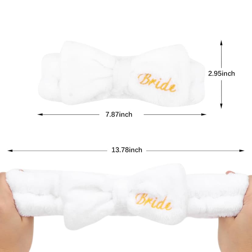 Semato Bachelorette Party Favor Set - Bride & Bridesmaid Spa Headbands (1 Bride + 7 Blue)