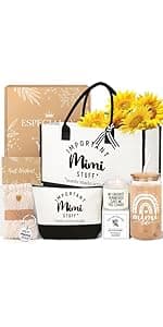 50th Birthday Gifts for Women Her, Cool Gifts for 50 Year Old Woman, Fifty Birthday Canvas Tote Bag Glass Cup Candle Gift Basket Ideas Daughter Mom Sister Friend Wife Coworkers