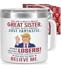 Gifts for Brother, Birthday Gifts from Sister, Present Ideas for Adult Older Bros - Best Brother Ever Bullet Tumbler 17Oz with Lid and Keychain, Insulated Travel Thermos Coffee Cup for Men