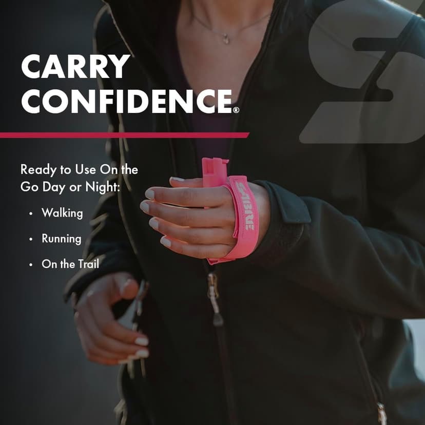 SABRE Runner Pepper Gel, Maximum Police Strength OC Spray, Reflective Strap for Easy Carry & Access, 0.67 fl oz, 4x Longer Spray Time - Up to 13 Seconds Optional Clip-On Alarm & LED Armband Combos