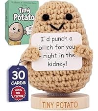 Funny Sister Gifts - Handmade Crochet Potato Doll with 30 Signs | Cute Sisters Presents Ideas for Christmas, Unique Birthday Gift for Sister from Sisters, Brother, Step Bonus Sis