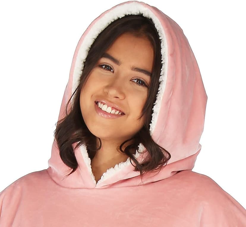 THE COMFY Original | Sherpa Lined Microfiber Fleece Wearable Blanket, Oversized Design with Hood and Pocket from Shark Tank