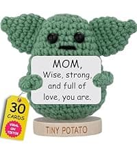 Dog Mom Gifts for Women - Positive Crochet Animal with 30 Cute Signs for Dog Moms, Unique Birthday Gift for Pet Lovers, Funny Present for Birthday, Christmas, Mothers Day - Funny Furr Mama Gifts
