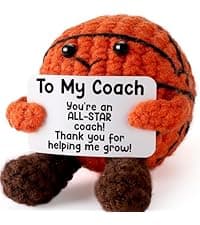 Basketball Coach Appreciation Gift - Thank You Gifts for Basketball Coach, Cool Handmade Crochet Basketball Present for Retirement Birthday Christmas - Thank You for Helping me Grow