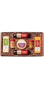Hickory Farms Signature Beef Meat and Cheese Gift Basket (Medium) - Box Set | Charcuterie Board Food | Summer Sausage | Father's Day | Mother's Day | Easter | Christmas | Holiday | Housewarming | Gourmet | Sympathy | Care Package