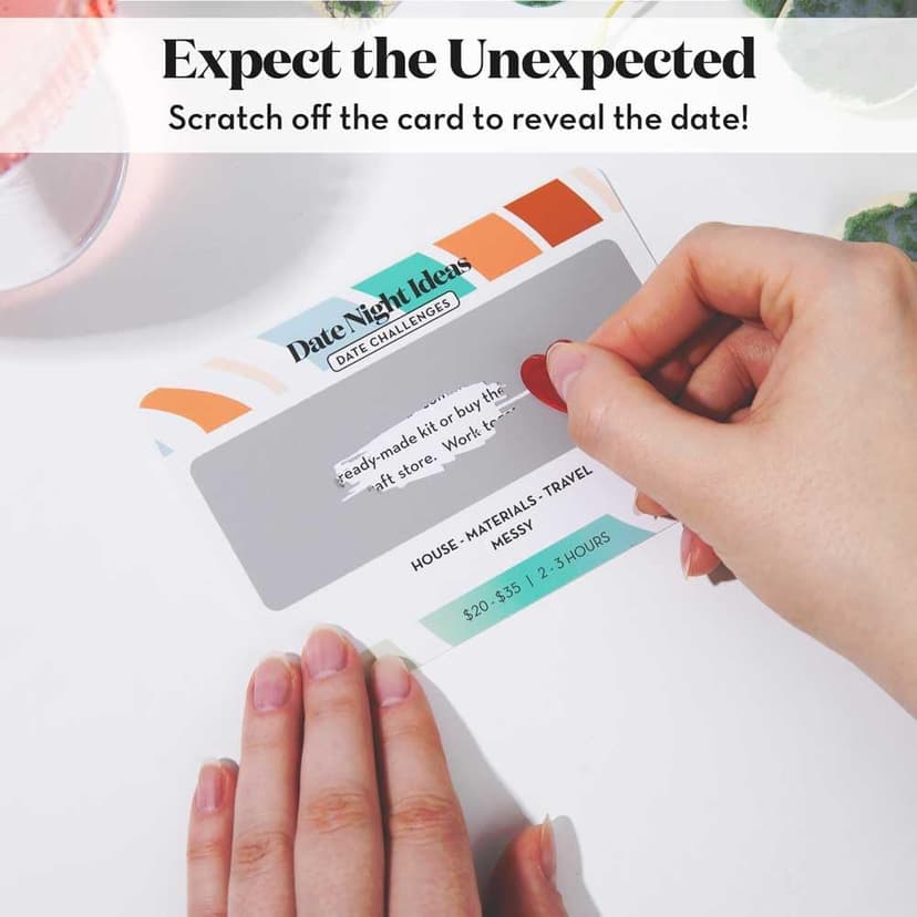 Romantic & Fun Scratch Off Date Night Ideas Card Game, Perfect Couple Gifts for Her or Him, Couple Gifts for Boyfriend, Girlfriend, Wife, Husband, Engagement, Birthday or Anniversaries