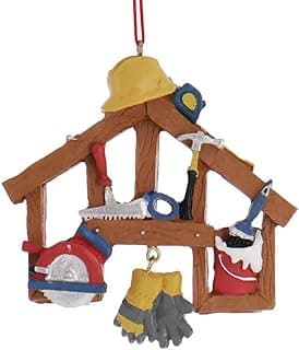 Kurt Adler Construction Tools Resin Xmas Ornament