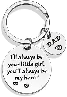 Father’s Day Gift - Keychain Gifts from Daughter, I'll Always Be Your Little Girl, You Will Always Be My Hero, Keychain for Dad Birthday, Valentine’s Day, Christmas Gift from Daughter