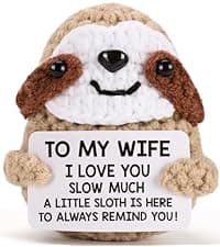 MBL Dad Gifts for Birthday Fathers Day - Dad I Love You Slow Much, Funny Cool Handmade Knitted Crochet Sloth Present for Father Papa Easter Father's Day Christmas from Daughter Son