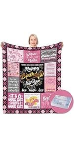50 Birthday Gifts for Women, 50th Birthday Blanket with Gift Box, 50th Birthday Decorations Gift Ideas for Her, 50 Year Old Gifts for Women Turning 50 and Fabulous