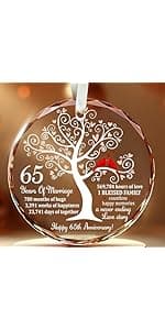 25th Wedding Anniversary Glass Ornament – Silver Wedding for Parents, Couple, Wife, or Husband – Unique 25 Years Marriage Christmas Decoration Keepsake