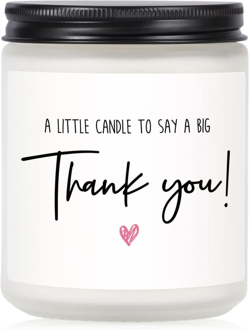 Thank You Gifts for Women, Men, Hostess Gift, Lavender Scented Soy Wax Candle, Appreciation Gifts for Teacher Coworker Employee Boss Nurse, a Little Candle to Say A Big Thank You, Handmade