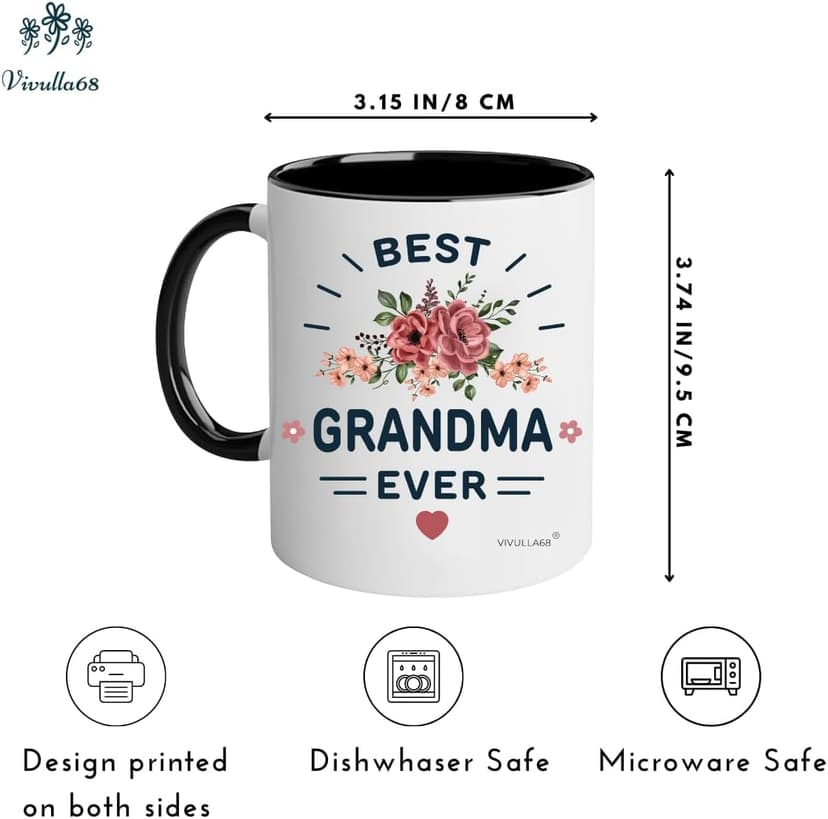 Vivulla68 Christmas Gifts For Grandparents Mug Set 11Oz, Best Grandparents Ever Gifts, Present for Grandma Grandpa Cups, Gift Ideas From Grandkids, Grandchildren, Baby Reveal for Nana Papa