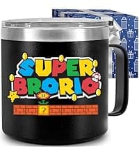 Gifts for Brother, Birthday Gifts from Sister, Present Ideas for Adult Older Bros - Best Brother Ever Bullet Tumbler 17Oz with Lid and Keychain, Insulated Travel Thermos Coffee Cup for Men