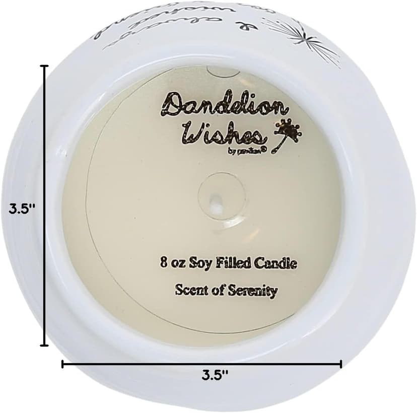 Pavilion - 8 Oz Candle Holder - White Ceramic Candle Jar with 100% Soy Wax Candle Serenity Scent "Make a wish Happy 30th" Ideal Gift for Loved Ones - Printed Text, Love Theme & Oval Shape