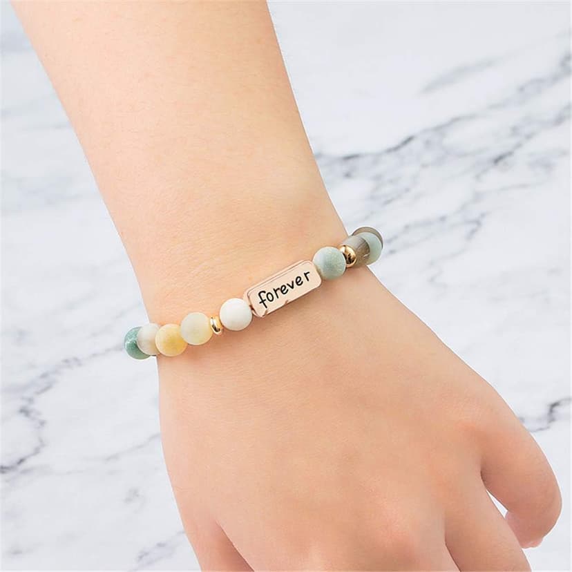 YINRIS 3 Pcs Natural Volcanic Stone Friendship Bracelets Handmade Beaded Stretch Bracelets (bra000001)