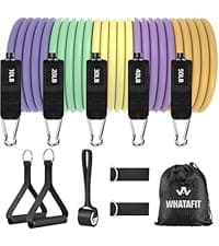 WHATAFIT Resistance Bands, Exercise Bands，Resistance Bands for Working Out, Work Out Bands with Handles for Men and Women Fitness, Strength Training Home Gym Equipment