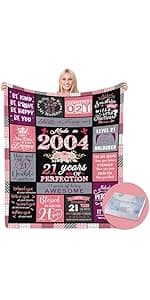 50 Birthday Gifts for Women, 50th Birthday Blanket with Gift Box, 50th Birthday Decorations Gift Ideas for Her, 50 Year Old Gifts for Women Turning 50 and Fabulous