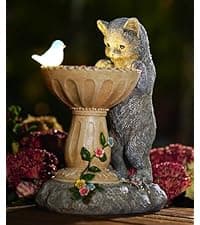 Nacome Solar Cat Outdoor Statues for Garden: Outside Decor with Butterfly Clearance for Yard Art Lawn Ornaments Porch Patio Balcony Home House - Birthday Gifts for Grandma Mom Women