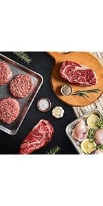 MeatWorks Chef's Choice USDA Prime Sampler Bundle – 16 Cuts: Chicken Breasts & Thighs, Bacon, Ground Beef, Sirloin Tips, Fajita Strips & Chuck Roast (Approx. 7.5 lb) – Meat Gift Box