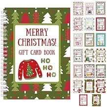 Merry Christmas! Gift Card Book, 5x7 Color Spiral-Bound Merry Christmas Card Book, Christma Gift Cards Books Holder, DIY Personalized Xmas Gifts for Family, Friends, Students (1pc)