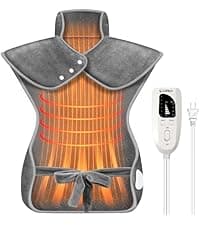 Comfier Heating Pad for Back Pain Relief, Fast Heating Pads for Back Neck and Shoulders, Electric Heated Wrap, 3 Heat Levels & 90-Mins Auto Shut Off, Birthday Gifts for Mom Dad Women Men