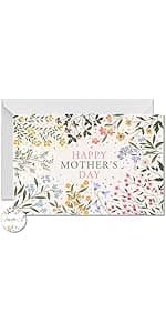 TwoDays Flower Bouquet Handprint Art Craft DIY Kit, Unique Gifts for Mom from Daughter or Son for Mother's Day Birthday Christmas, Gift for Grandma.(12" X 16", with Wood Frame)