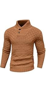 Zaitun Mens Hooded Sweatshirt Long Sleeve Solid Knitted Hoodie Pullover Sweater